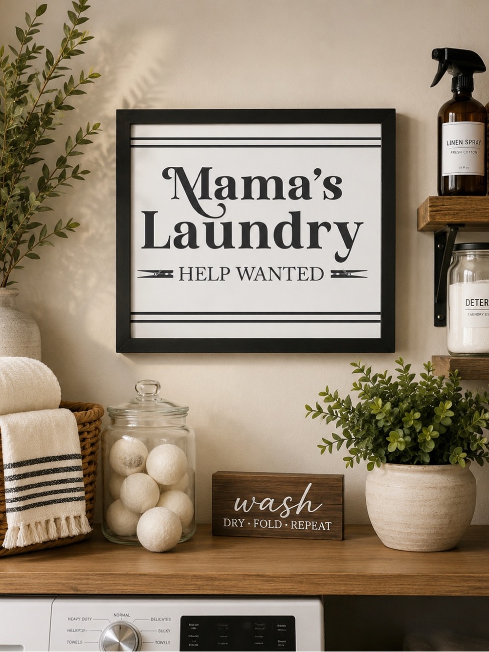 Wall Art: laundry schedule wash layer dry soon fold eventually iron haha; new